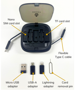 HKUST 7 in 1 USB Charging Cord Set with Phone Stand